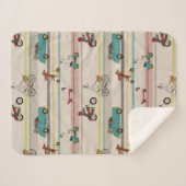 Hunde, die sich im Fahrzeugmuster bewegen Sherpadecke (Vorderseite (Horizontal))