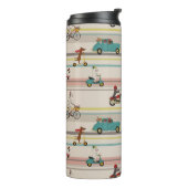 Hunde, die sich im Fahrzeugmuster bewegen Thermosbecher (Nach links gedreht)