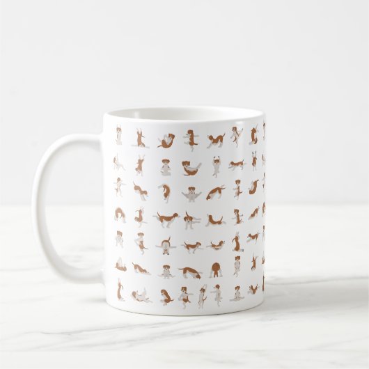 Hunde, die Yoga machen, Hunde, Yoga-Pose Kaffeetasse (Links)
