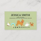 Hunde, die zu Fuß unterwegs sind Groomer Hunde wac Visitenkarte (Rückseite)