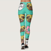 Hunde, Donuts, Kaffeemuster. Leggings (Rückseite)