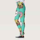 Hunde, Donuts, Kaffeemuster. Leggings (Links)
