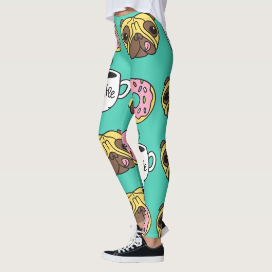 Hunde, Donuts, Kaffeemuster. Leggings (Links)