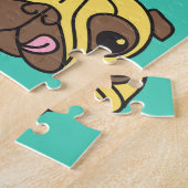 Hunde, Donuts, Kaffeemuster. Puzzle (Seite)