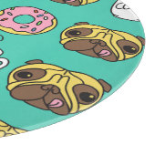 Hunde, Donuts, Kaffeemuster. Schneidebrett (Ecke)