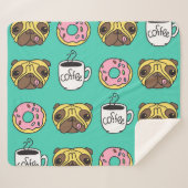 Hunde, Donuts, Kaffeemuster. Sherpadecke (Vorderseite (Horizontal))