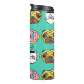 Hunde, Donuts, Kaffeemuster. Thermosbecher (Nach rechts gedreht)