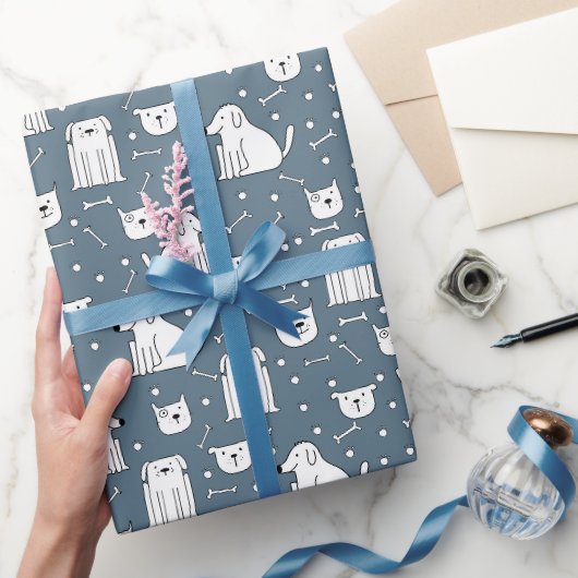 Hunde Doodle Freude Geschenkpapier (Schenken)