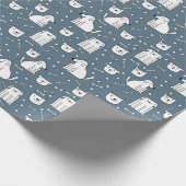 Hunde Doodle Freude Geschenkpapier (Ecke)
