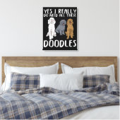 Hunde Doodle Mama gibt Vater Labradoodle Doodle Leinwanddruck (Insitu (Schlafzimmer))
