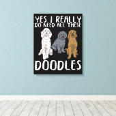 Hunde Doodle Mama gibt Vater Labradoodle Doodle Leinwanddruck (Insitu (Holzboden))