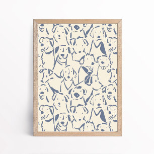 Hunde-Doodle-Skizze Poster Wandkunst
