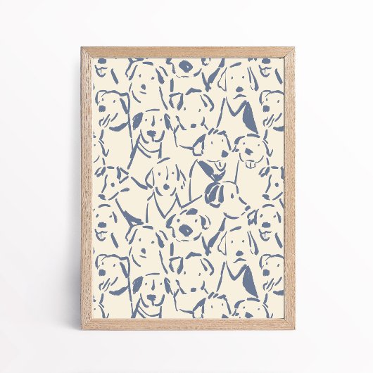Hunde-Doodle-Skizze Poster Wandkunst