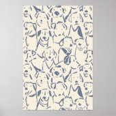 Hunde-Doodle-Skizze Poster Wandkunst (Vorne)