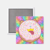 Hunde-Doughnut: Mattiert mit Hintergrund-Button Magnet (Vorderseite/Rückseite)