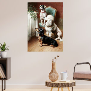 Hunde - Ein Weihnachtsgeschenk, Kunstwerk von Carl Poster