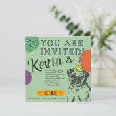 Hunde Einladung Geburtstag individuell anpassbar (Stehend Vorderseite)