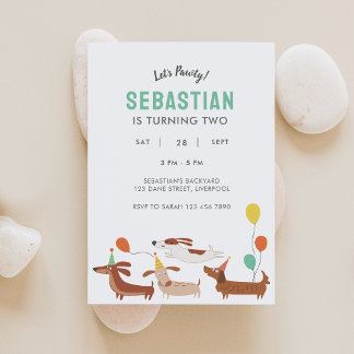 Hunde - Einladung zum Geburtstag von Pawty 2