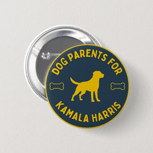Hunde Eltern für Kamala Harris Button (Vorne & Hinten)