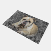 Hunde, englische Bulldogge, grimmig aussehend Fußmatte (Schrägansicht)