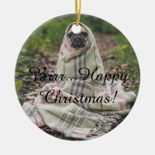 Hunde erkältet keramikornament
