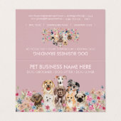 Hunde Ernennung Erinnerung Loyalität Blume Paws Visitenkarten (Außenseite Aufgefaltet)