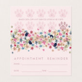 Hunde Ernennung Erinnerung Loyalität Blume Paws Visitenkarten (Innenseite Aufgefaltet)