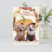 Hunde-Erntedank/Dankeschön-Karte Dankeskarte (Stehend Vorderseite)