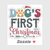Hunde - Erste Weihnachten Aufkleber (Blatt)