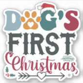 Hunde - Erste Weihnachten Aufkleber (Vorderseite)