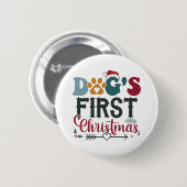 Hunde - Erste Weihnachten Button (Vorne & Hinten)