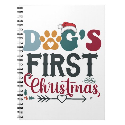 Hunde - Erste Weihnachten Notizblock (Vorderseite)