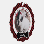 Hunde - Erste Weihnachten Ornament Karte (Rechts)