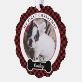 Hunde - Erste Weihnachten Ornament Karte (Links)