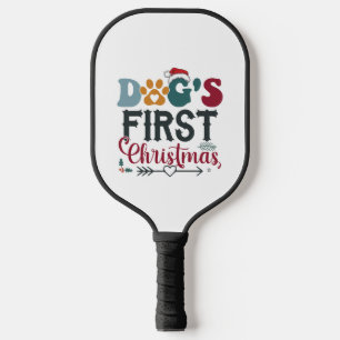 Hunde - Erste Weihnachten Pickleball Schläger