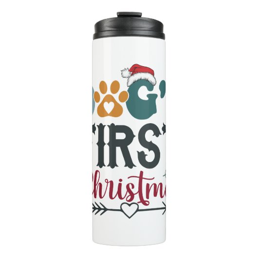 Hunde - Erste Weihnachten Thermosbecher (Vorderseite)