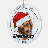 Hunde Erstes Personalisierter Hunde Foto Keramik Ornament (Links)