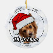 Hunde Erstes Personalisierter Hunde Foto Keramik Ornament (Hinten)