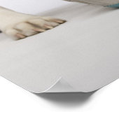 Hunde essen aus der Schüssel Poster (Ecke)