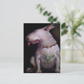 Hunde essen Katzen Postkarte (Stehend Vorderseite)