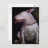 Hunde essen Katzen Postkarte (Vorne/Hinten)