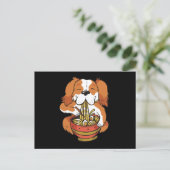 Hunde essen Männer Postkarte (Stehend Vorderseite)