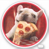 Hunde essen Pizza Slice Aufkleber (Vorderseite)