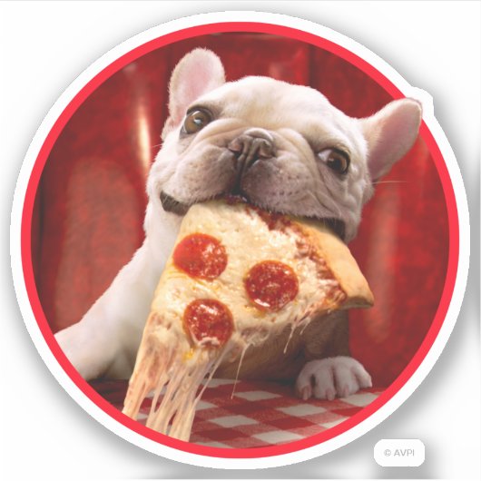 Hunde essen Pizza Slice Aufkleber (Vorderseite)