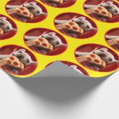 Hunde essen Pizza Slice Geschenkpapier (Ecke)