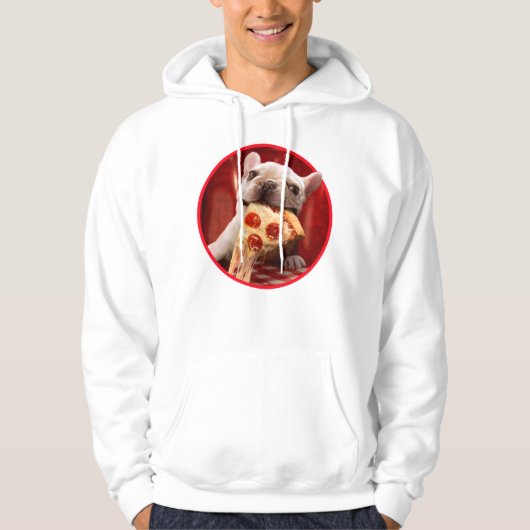 Hunde essen Pizza Slice Hoodie (Vorderseite)