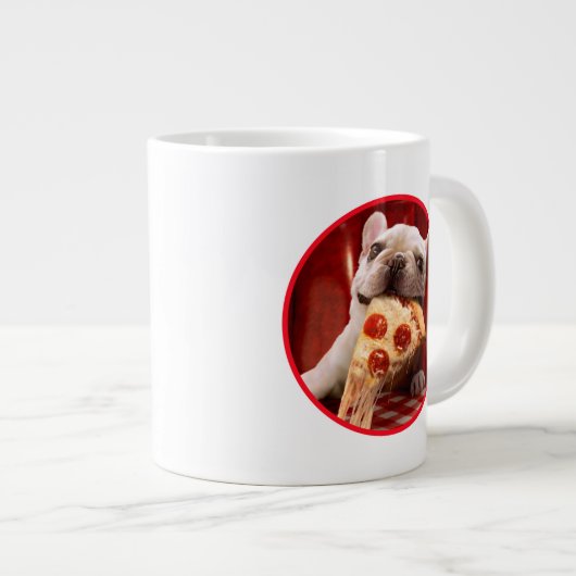 Hunde essen Pizza Slice Jumbo-Tasse (Vorderseite Rechts)