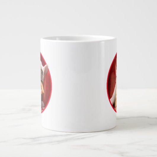 Hunde essen Pizza Slice Jumbo-Tasse (Vorderseite)