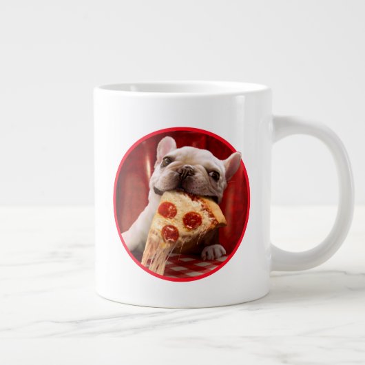 Hunde essen Pizza Slice Jumbo-Tasse (Rechts)