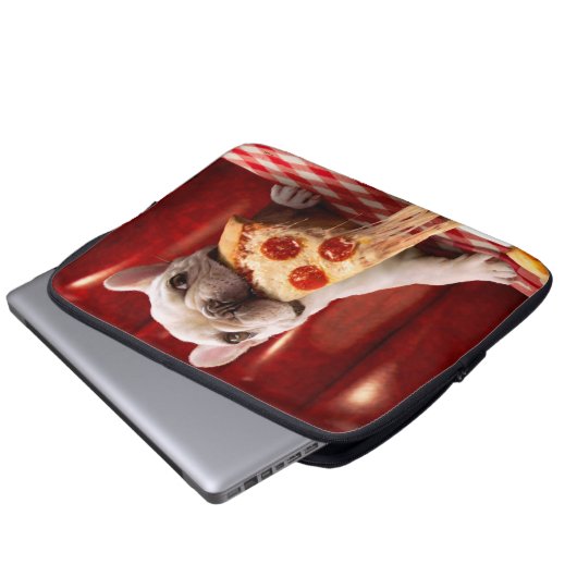 Hunde essen Pizza Slice Laptopschutzhülle (Vorne Knopf)